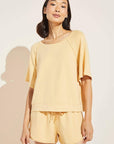 Blair French Terry Short Sleeve Top - Ochre
