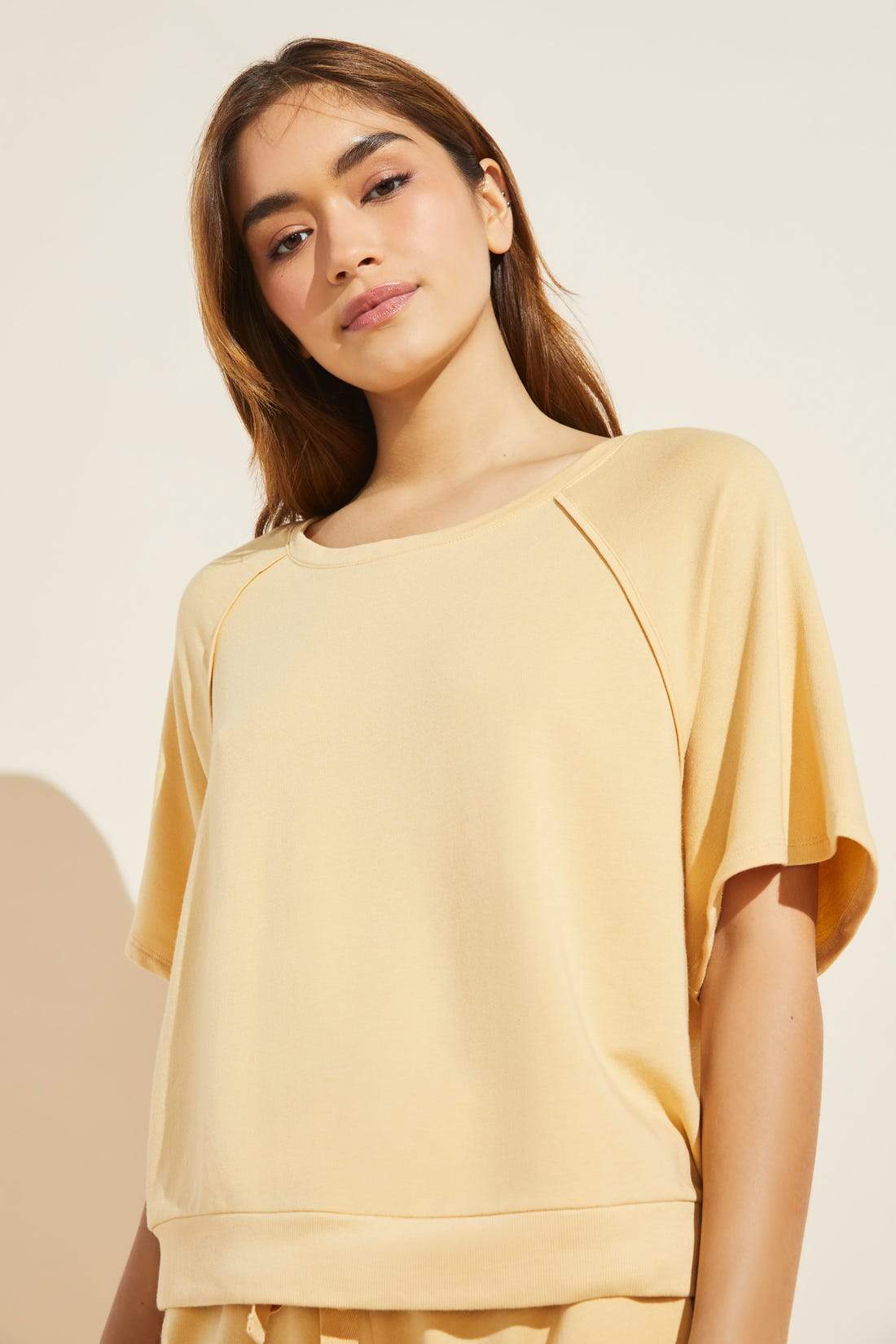 Blair French Terry Short Sleeve Top - Ochre