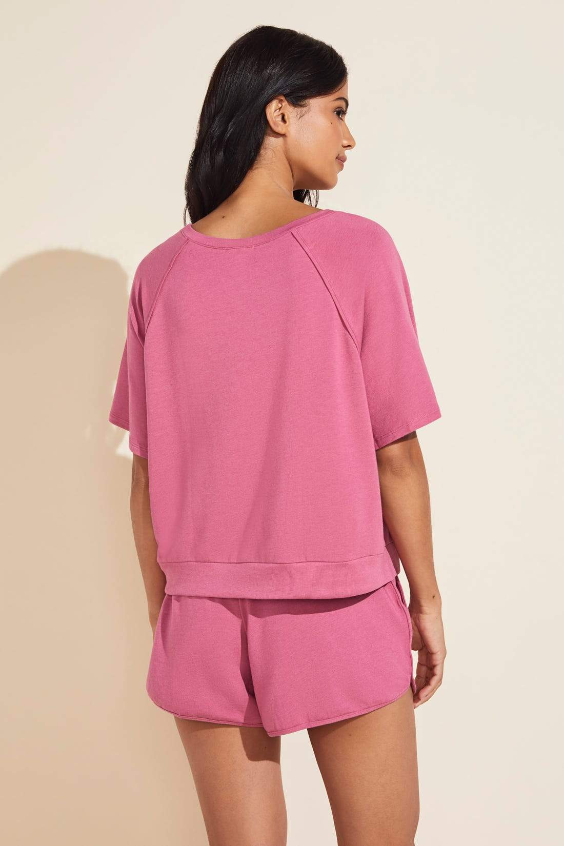 Blair French Terry Short Sleeve Top - Raspberry