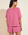 Blair French Terry Short Sleeve Top - Raspberry