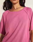 Blair French Terry Short Sleeve Top - Raspberry