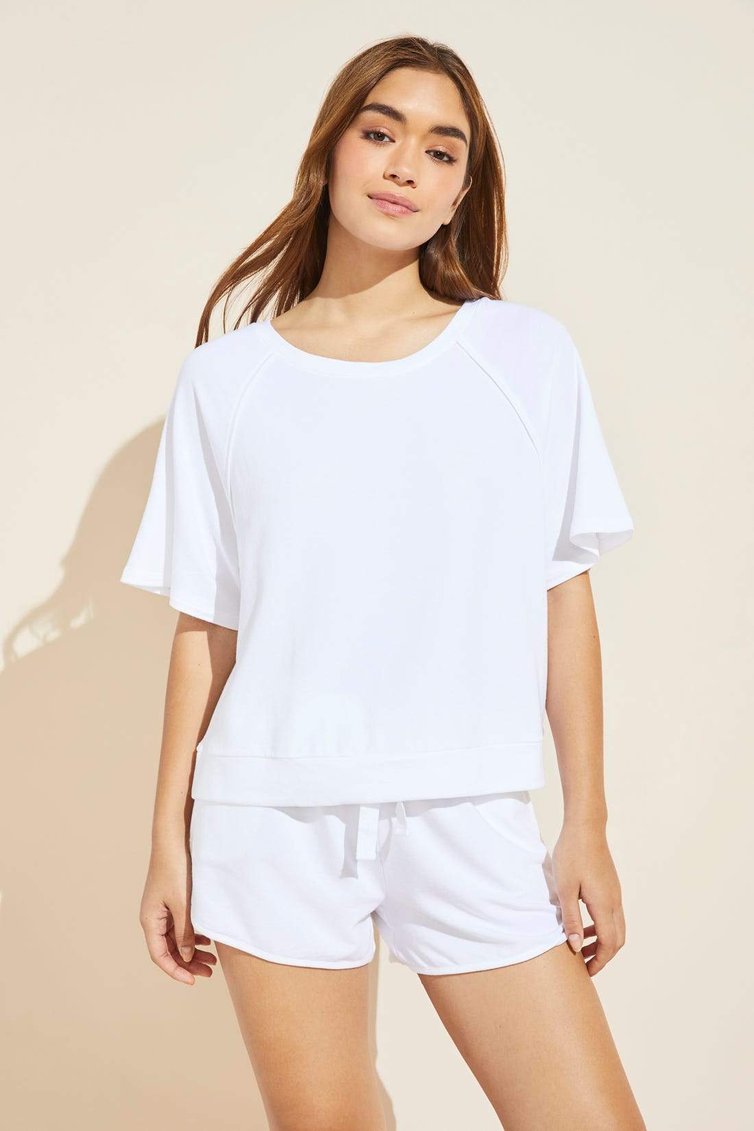 Blair French Terry Short Sleeve Top - White
