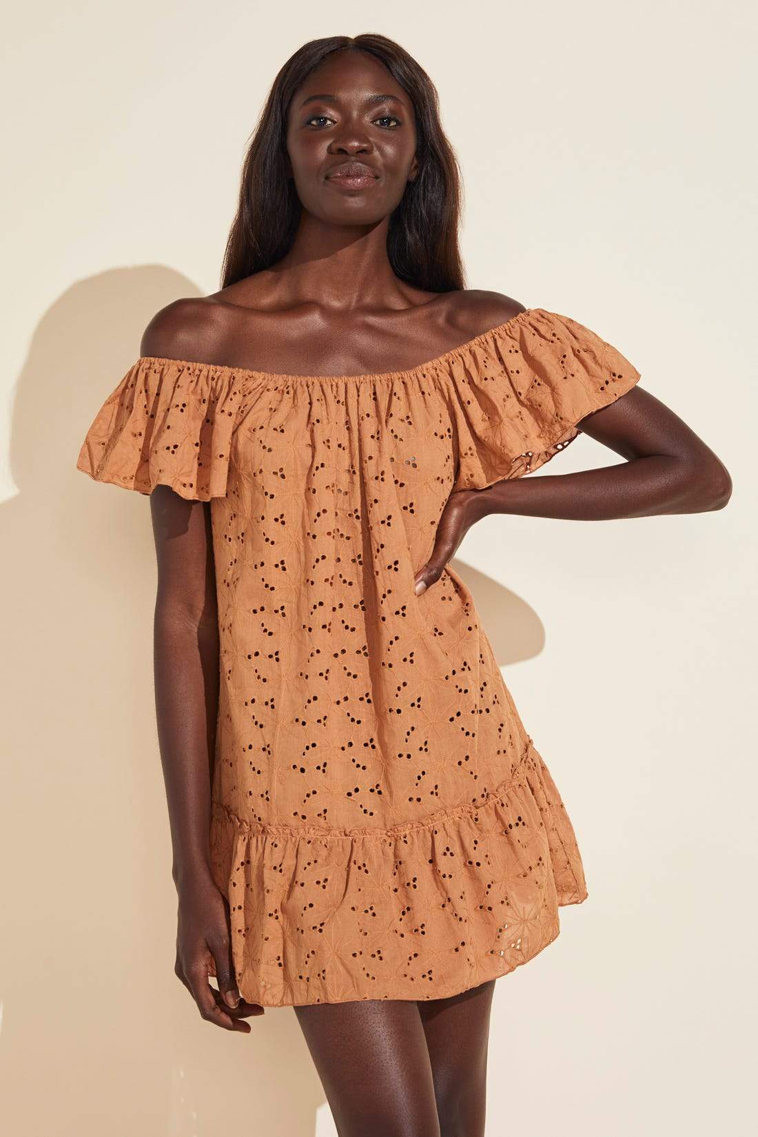 Beth Eyelet Cover-Up - Pecan