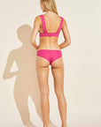 Coco Textured Bikini Bottom - Fuchsia