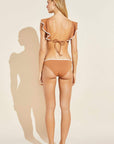 Annia Textured Bikini Bottom - Pecan/Ecru