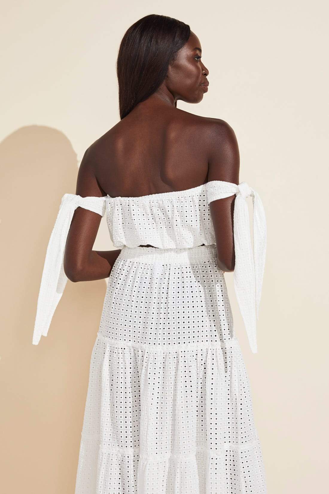 Andy Cotton Eyelet Beach Top - Cloud