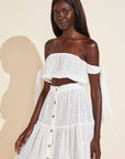 Andy Cotton Eyelet Beach Top - Cloud