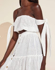 Andy Cotton Eyelet Beach Top - Cloud