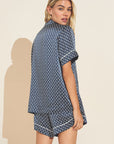 Inez Washable Silk Printed Short PJ Set