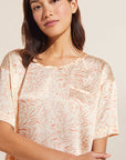 Inez Washable Silk Short Sleeve Tee & Boxer PJ Set