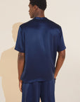 Charles Washable Silk Short PJ Set - Navy