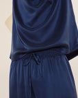 Charles Washable Silk Short PJ Set - Navy