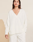 Recycled Boucle Boyfriend Oversized V-Neck Sweater