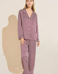 Inez Washable Silk Printed Long PJ Set