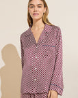Inez Washable Silk Printed Long PJ Set