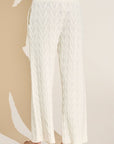 Cable Knit Recycled Sweater Straight Leg Pant - Ivory