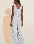 Aloe Infused Cotton Wide Leg Jumpsuit - Heather Grey