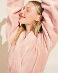 Chalet Recycled Plush Robe - Rose Cloud