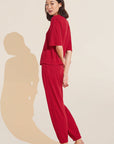 Cozy TENCEL™ Modal Waffle Short Sleeve & Pant PJ Set - Haute Red