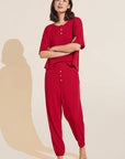 Cozy TENCEL™ Modal Waffle Short Sleeve & Pant PJ Set - Haute Red