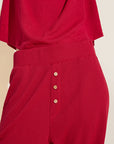 Cozy TENCEL™ Modal Waffle Short Sleeve & Pant PJ Set - Haute Red