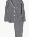 Bobby Brushed Knit Long PJ Set - Heather Grey/Bellini