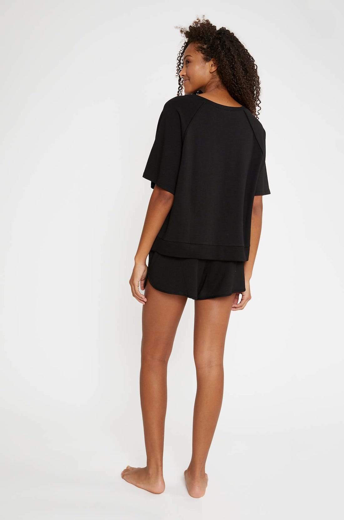 Blair French Terry Short Sleeve Top - Black