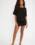 Blair French Terry Short Sleeve Top - Black