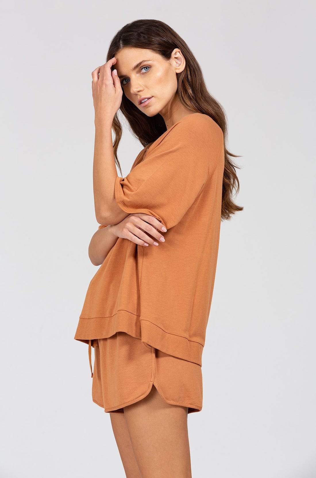Blair French Terry Short Sleeve Top - Pecan