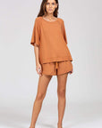 Blair French Terry Short Sleeve Top - Pecan