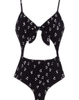 Alexia Spotted Textured One-Piece - Black/White