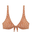 Cassidy Printed Smooth Bikini Top - Pecan/Ivory