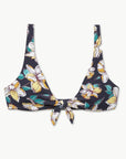 Cassidy Printed Ribbed Bikini Top - Peacoat