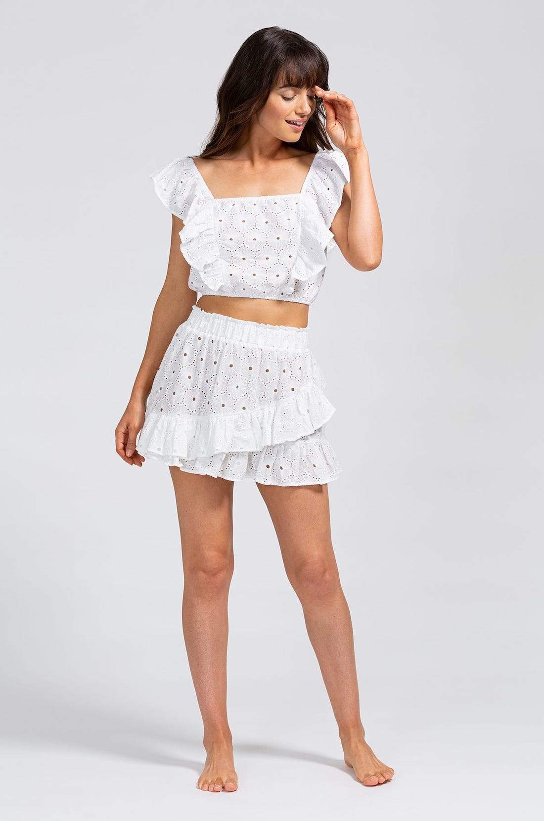 Claudine Cotton Beach Top - White
