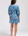 Cala Cotton Voile Cover-Up - Bright Indigo/Off White