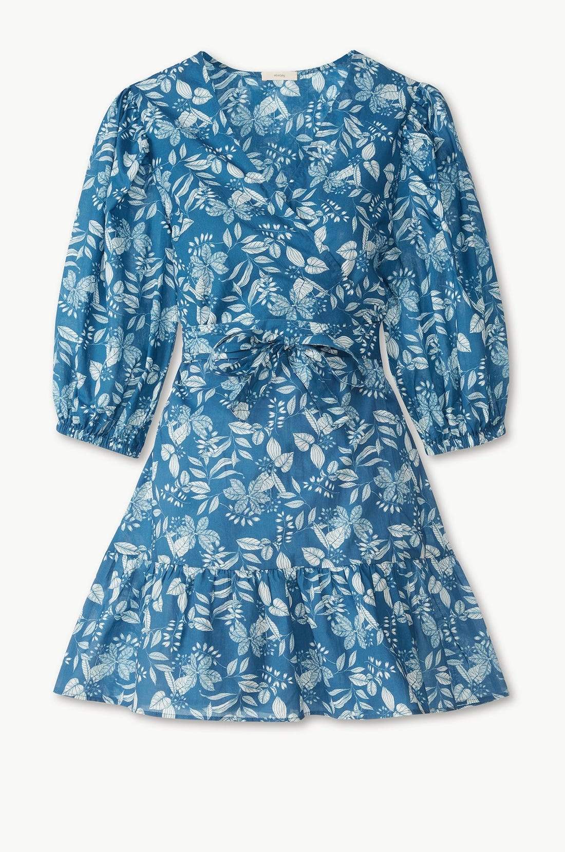 Cala Cotton Voile Cover-Up - Bright Indigo/Off White