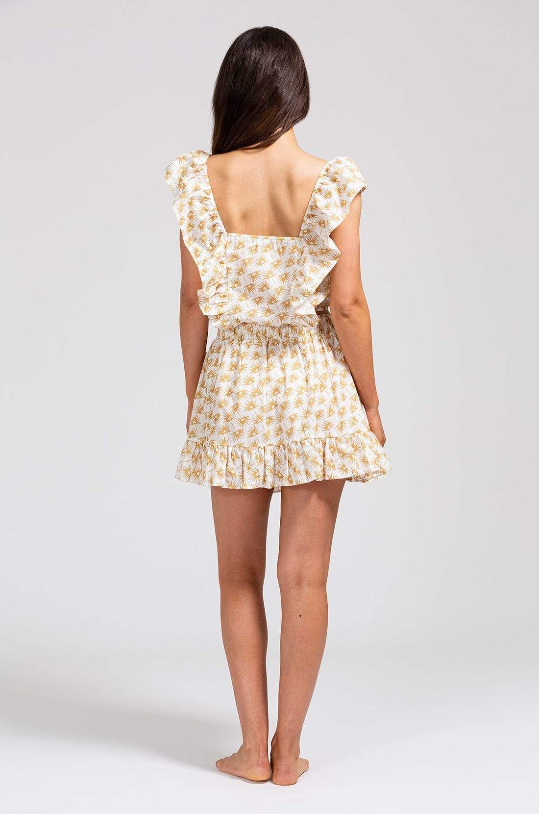 Claudine Cotton Voile Beach Top - Off White/Straw