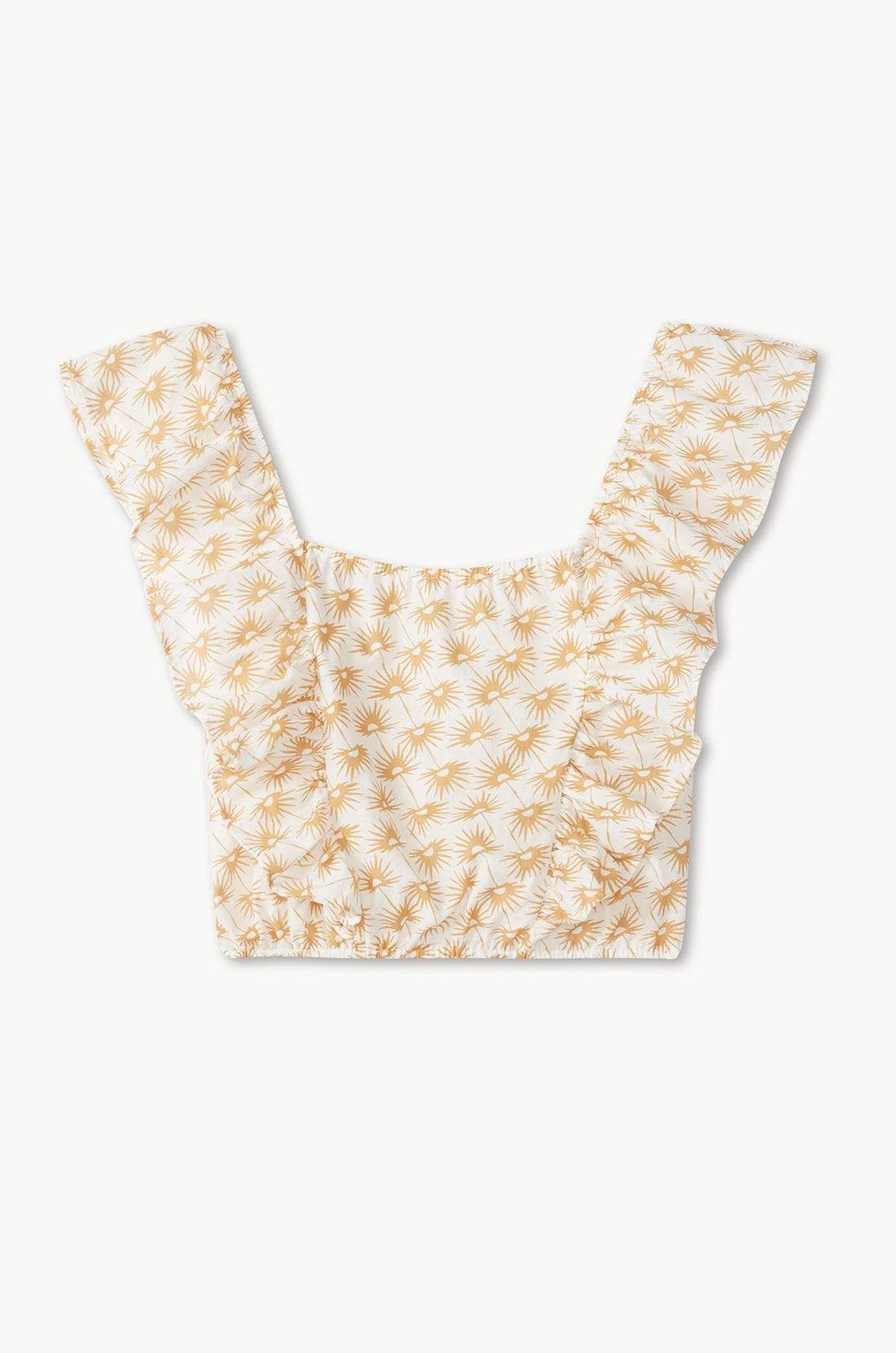 Claudine Cotton Voile Beach Top - Off White/Straw